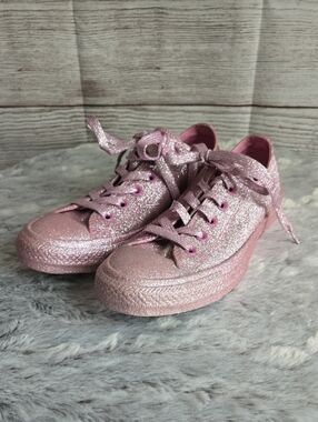 Converse Pink Sparkley Sneakers, Womens Size 8